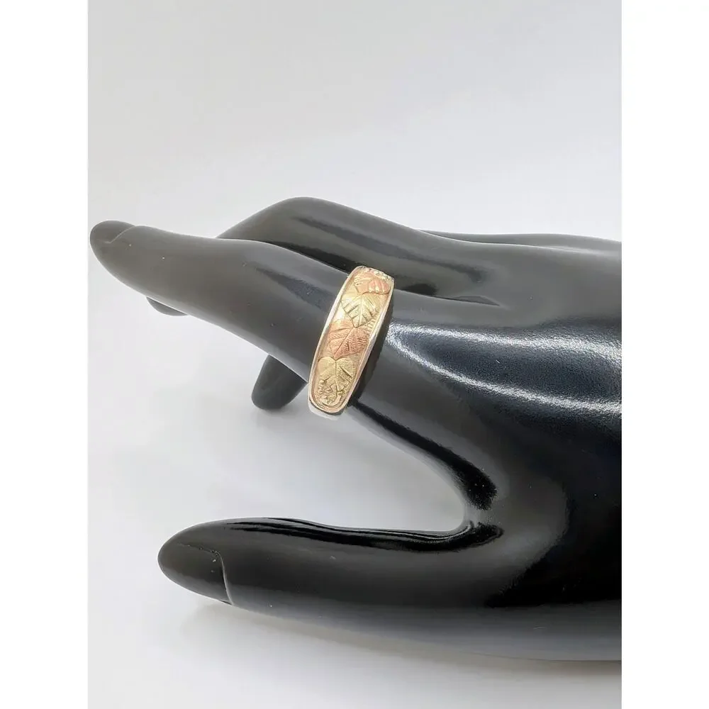 Vintage Coleman Co Black Hills Sterling Silver and 12K Gold Ring Size 11.75
